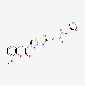 molecular formula C22H19N3O6S B4690887 N-(2-furylmethyl)-N'-[4-(8-methoxy-2-oxo-2H-chromen-3-yl)-1,3-thiazol-2-yl]succinamide 