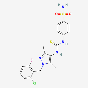 4-[({[1-(2-chloro-6-fluorobenzyl)-3,5-dimethyl-1H-pyrazol-4-yl]amino}carbonothioyl)amino]benzenesulfonamide