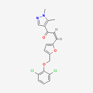 3-{5-[(2,6-dichlorophenoxy)methyl]-2-furyl}-1-(1,5-dimethyl-1H-pyrazol-4-yl)-2-propen-1-one