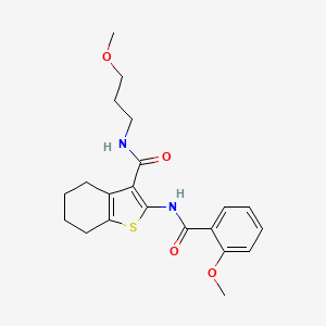 molecular formula C21H26N2O4S B4690935 2-[(2-methoxybenzoyl)amino]-N-(3-methoxypropyl)-4,5,6,7-tetrahydro-1-benzothiophene-3-carboxamide 