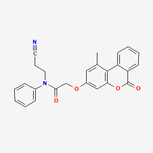 N-(2-cyanoethyl)-2-[(1-methyl-6-oxo-6H-benzo[c]chromen-3-yl)oxy]-N-phenylacetamide