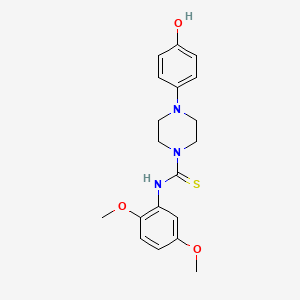 molecular formula C19H23N3O3S B4690974 N-(2,5-dimethoxyphenyl)-4-(4-hydroxyphenyl)-1-piperazinecarbothioamide 