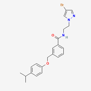 molecular formula C22H24BrN3O2 B4690988 N~1~-[2-(4-BROMO-1H-PYRAZOL-1-YL)ETHYL]-3-[(4-ISOPROPYLPHENOXY)METHYL]BENZAMIDE 