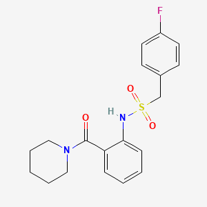 molecular formula C19H21FN2O3S B4690999 1-(4-fluorophenyl)-N-[2-(1-piperidinylcarbonyl)phenyl]methanesulfonamide 