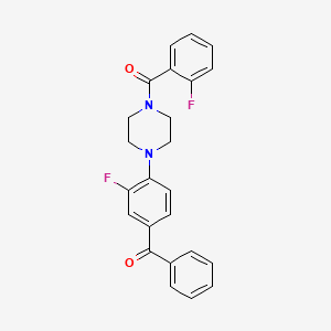 molecular formula C24H20F2N2O2 B4691015 {3-fluoro-4-[4-(2-fluorobenzoyl)-1-piperazinyl]phenyl}(phenyl)methanone 