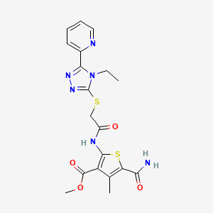 methyl 5-(aminocarbonyl)-2-[({[4-ethyl-5-(2-pyridinyl)-4H-1,2,4-triazol-3-yl]thio}acetyl)amino]-4-methyl-3-thiophenecarboxylate