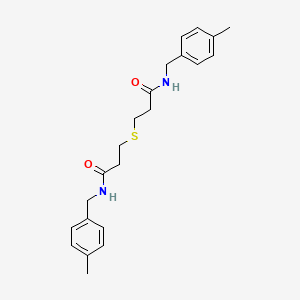 molecular formula C22H28N2O2S B4691037 3,3'-thiobis[N-(4-methylbenzyl)propanamide] 