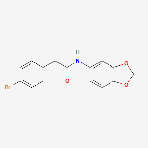 molecular formula C15H12BrNO3 B4691045 N-1,3-benzodioxol-5-yl-2-(4-bromophenyl)acetamide 