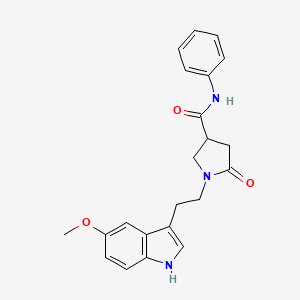 1-[2-(5-methoxy-1H-indol-3-yl)ethyl]-5-oxo-N-phenyl-3-pyrrolidinecarboxamide