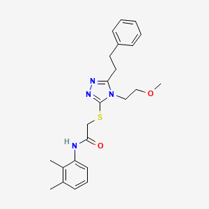 molecular formula C23H28N4O2S B4691060 N-(2,3-dimethylphenyl)-2-{[4-(2-methoxyethyl)-5-(2-phenylethyl)-4H-1,2,4-triazol-3-yl]thio}acetamide 