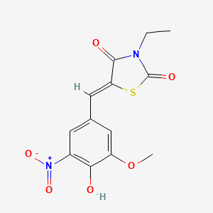 3-ethyl-5-(4-hydroxy-3-methoxy-5-nitrobenzylidene)-1,3-thiazolidine-2,4-dione