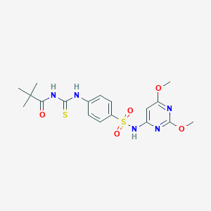 N-({4-[(2,6-dimethoxypyrimidin-4-yl)sulfamoyl]phenyl}carbamothioyl)-2,2-dimethylpropanamide