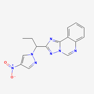 molecular formula C15H13N7O2 B4691110 2-[1-(4-nitro-1H-pyrazol-1-yl)propyl][1,2,4]triazolo[1,5-c]quinazoline 