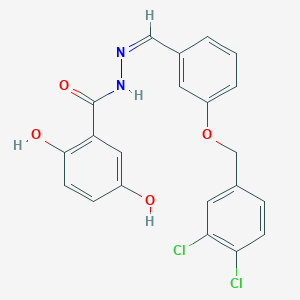 molecular formula C21H16Cl2N2O4 B4691149 N'-{3-[(3,4-dichlorobenzyl)oxy]benzylidene}-2,5-dihydroxybenzohydrazide 