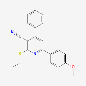 molecular formula C21H18N2OS B4691177 2-(ethylthio)-6-(4-methoxyphenyl)-4-phenylnicotinonitrile 