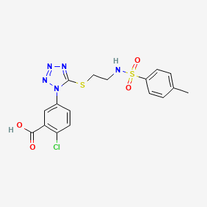 2-chloro-5-{5-[(2-{[(4-methylphenyl)sulfonyl]amino}ethyl)thio]-1H-tetrazol-1-yl}benzoic acid