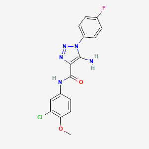 molecular formula C16H13ClFN5O2 B4691182 5-amino-N-(3-chloro-4-methoxyphenyl)-1-(4-fluorophenyl)-1H-1,2,3-triazole-4-carboxamide 