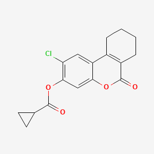 molecular formula C17H15ClO4 B4691189 2-chloro-6-oxo-7,8,9,10-tetrahydro-6H-benzo[c]chromen-3-yl cyclopropanecarboxylate 