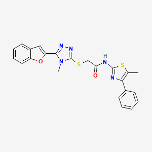 molecular formula C23H19N5O2S2 B4691196 2-{[5-(1-benzofuran-2-yl)-4-methyl-4H-1,2,4-triazol-3-yl]thio}-N-(5-methyl-4-phenyl-1,3-thiazol-2-yl)acetamide 