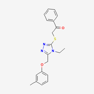 2-({4-ethyl-5-[(3-methylphenoxy)methyl]-4H-1,2,4-triazol-3-yl}thio)-1-phenylethanone