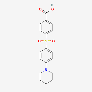 molecular formula C18H19NO4S B4691230 4-{[4-(1-piperidinyl)phenyl]sulfonyl}benzoic acid 