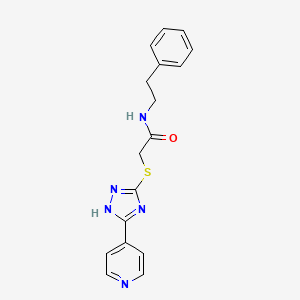 molecular formula C17H17N5OS B4691298 N-(2-phenylethyl)-2-{[5-(4-pyridinyl)-4H-1,2,4-triazol-3-yl]thio}acetamide 