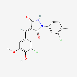 4-(3-chloro-4-hydroxy-5-methoxybenzylidene)-1-(3-chloro-4-methylphenyl)-3,5-pyrazolidinedione