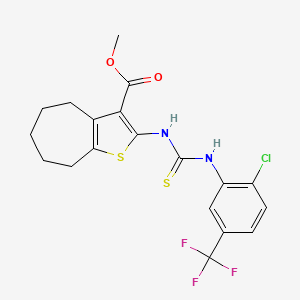 methyl 2-[({[2-chloro-5-(trifluoromethyl)phenyl]amino}carbonothioyl)amino]-5,6,7,8-tetrahydro-4H-cyclohepta[b]thiophene-3-carboxylate