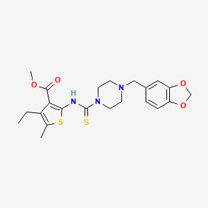 methyl 2-({[4-(1,3-benzodioxol-5-ylmethyl)-1-piperazinyl]carbonothioyl}amino)-4-ethyl-5-methyl-3-thiophenecarboxylate