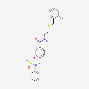 molecular formula C25H28N2O3S2 B4691360 N-{2-[(2-methylbenzyl)thio]ethyl}-4-{[(methylsulfonyl)(phenyl)amino]methyl}benzamide 