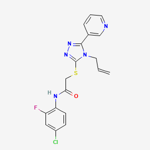 molecular formula C18H15ClFN5OS B4691381 2-{[4-allyl-5-(3-pyridinyl)-4H-1,2,4-triazol-3-yl]thio}-N-(4-chloro-2-fluorophenyl)acetamide 