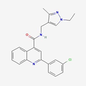 2-(3-chlorophenyl)-N-[(1-ethyl-3-methyl-1H-pyrazol-4-yl)methyl]-4-quinolinecarboxamide