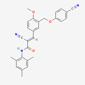 molecular formula C28H25N3O3 B4691404 2-cyano-3-{3-[(4-cyanophenoxy)methyl]-4-methoxyphenyl}-N-mesitylacrylamide 