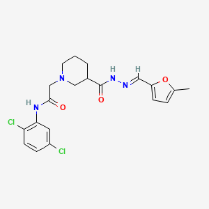 molecular formula C20H22Cl2N4O3 B4691419 N-(2,5-dichlorophenyl)-2-[3-({2-[(5-methyl-2-furyl)methylene]hydrazino}carbonyl)-1-piperidinyl]acetamide 