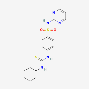 molecular formula C17H21N5O2S2 B4691449 4-{[(cyclohexylamino)carbonothioyl]amino}-N-2-pyrimidinylbenzenesulfonamide 