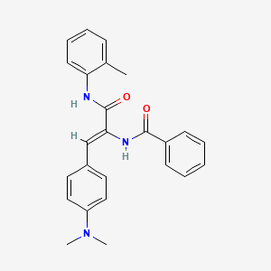 molecular formula C25H25N3O2 B4691453 N-(2-[4-(dimethylamino)phenyl]-1-{[(2-methylphenyl)amino]carbonyl}vinyl)benzamide 