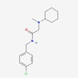 molecular formula C16H23ClN2O B4691458 N~1~-(4-chlorobenzyl)-N~2~-cyclohexyl-N~2~-methylglycinamide 