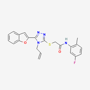 molecular formula C22H19FN4O2S B4691462 2-{[4-allyl-5-(1-benzofuran-2-yl)-4H-1,2,4-triazol-3-yl]thio}-N-(5-fluoro-2-methylphenyl)acetamide 