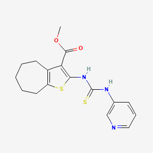 molecular formula C17H19N3O2S2 B4691474 methyl 2-{[(3-pyridinylamino)carbonothioyl]amino}-5,6,7,8-tetrahydro-4H-cyclohepta[b]thiophene-3-carboxylate 