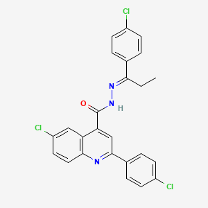 molecular formula C25H18Cl3N3O B4691486 6-chloro-2-(4-chlorophenyl)-N'-[1-(4-chlorophenyl)propylidene]-4-quinolinecarbohydrazide 