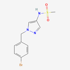 molecular formula C11H12BrN3O2S B4691491 N-[1-(4-bromobenzyl)-1H-pyrazol-4-yl]methanesulfonamide 