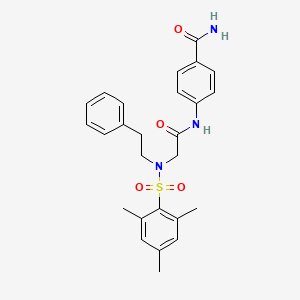 4-{[N-(mesitylsulfonyl)-N-(2-phenylethyl)glycyl]amino}benzamide