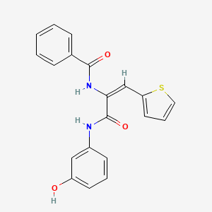 molecular formula C20H16N2O3S B4691515 N-[1-{[(3-hydroxyphenyl)amino]carbonyl}-2-(2-thienyl)vinyl]benzamide 