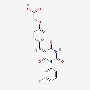 molecular formula C19H13BrN2O6 B4691572 (4-{[1-(3-bromophenyl)-2,4,6-trioxotetrahydro-5(2H)-pyrimidinylidene]methyl}phenoxy)acetic acid 