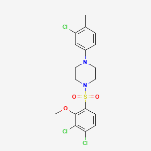 1-(3-chloro-4-methylphenyl)-4-[(3,4-dichloro-2-methoxyphenyl)sulfonyl]piperazine