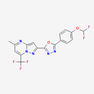 molecular formula C17H10F5N5O2 B4691634 2-{5-[4-(difluoromethoxy)phenyl]-1,3,4-oxadiazol-2-yl}-5-methyl-7-(trifluoromethyl)pyrazolo[1,5-a]pyrimidine 