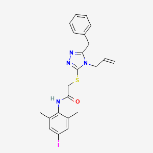 molecular formula C22H23IN4OS B4691677 2-[(4-allyl-5-benzyl-4H-1,2,4-triazol-3-yl)thio]-N-(4-iodo-2,6-dimethylphenyl)acetamide 