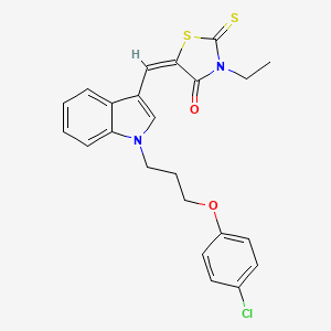 5-({1-[3-(4-chlorophenoxy)propyl]-1H-indol-3-yl}methylene)-3-ethyl-2-thioxo-1,3-thiazolidin-4-one