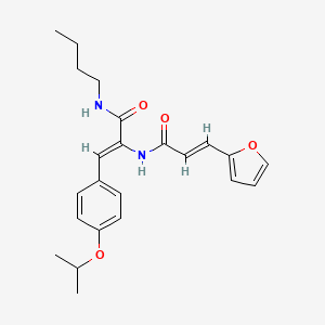 molecular formula C23H28N2O4 B4691722 N-butyl-2-{[3-(2-furyl)acryloyl]amino}-3-(4-isopropoxyphenyl)acrylamide 