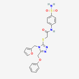 N-[4-(aminosulfonyl)phenyl]-2-{[4-(2-furylmethyl)-5-(phenoxymethyl)-4H-1,2,4-triazol-3-yl]thio}acetamide